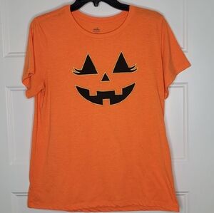 Way To Celebrate women's L Halloween t-shirt  pumpkin face